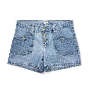 No Boundaries‎ Vintage Y2K Denim Button Up Shorts Cargo Size 3 High Waisted